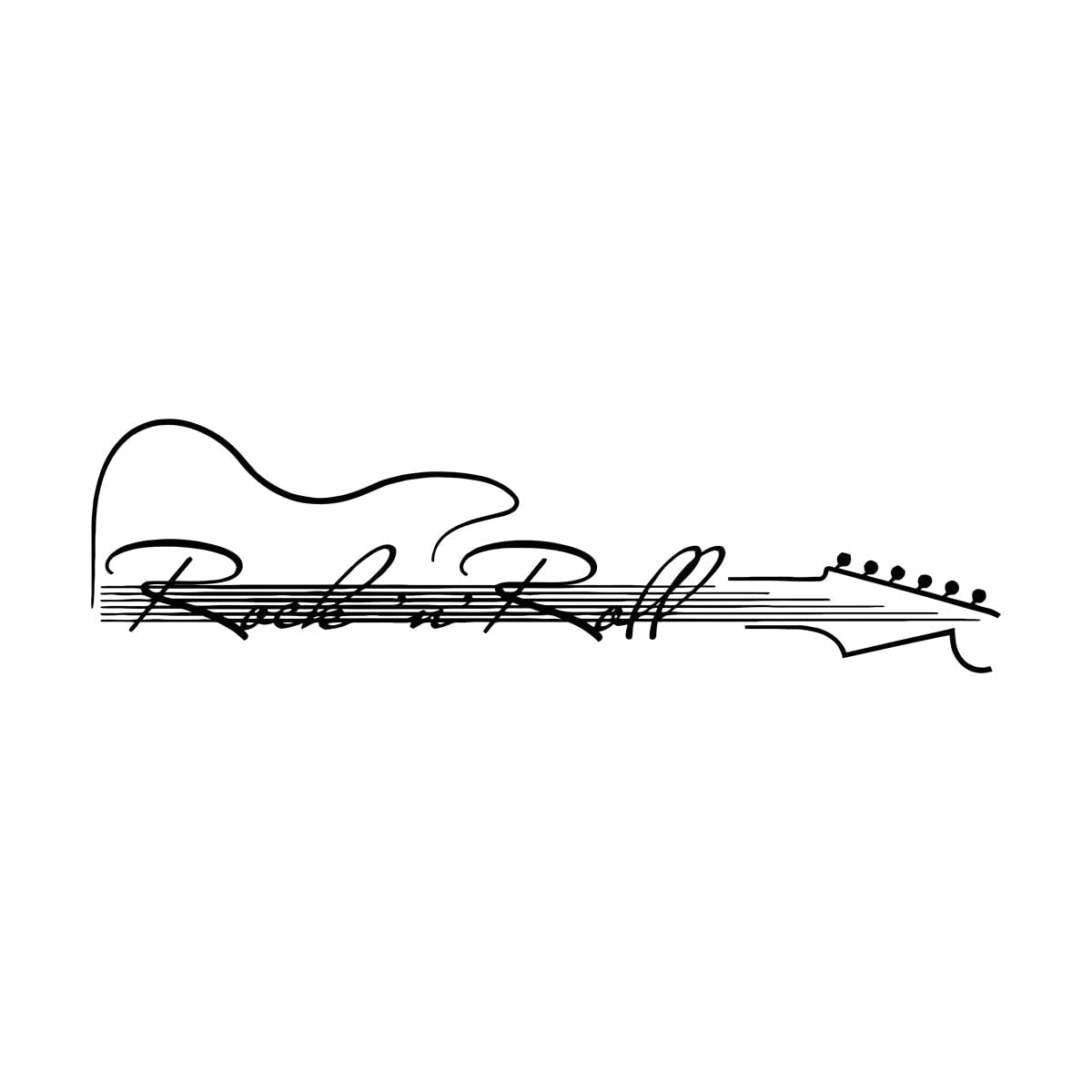 Lzhouting Wall Stickers 3233 Rock And Roll Wall Decal Abstract Guitar Wall Sticker Music Wall Decor Vinyl Removable Waterproof Home Room Decor Mural Small - 16X57cm