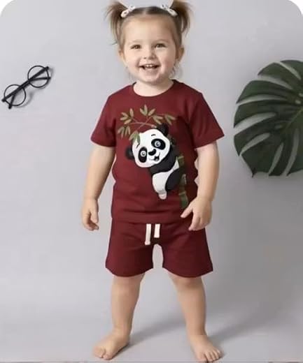 Summer season and all season dress cotton blend ||colour|Q,Maroon- Gilrs dress