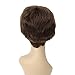 Ty.Hermenlisa 100% Real Virgin Remy Human Hair Wigs for Black Women Natural Color Wavy Short Bobs Hairpieces with Elastic Strap, 66g, Copper Brown
