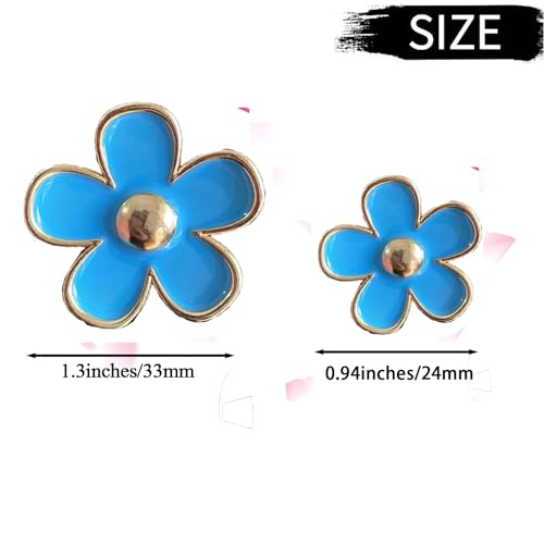 Image of 6pcs Colorful Daisy Flower Auto Air Vent Clips, Car Air Outlet Freshener Clip for Car Interior Decoration Accessories (Blue)