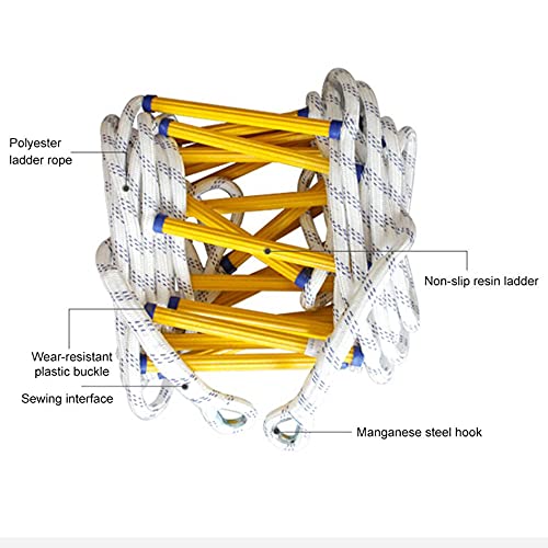 Yyhj Rope Ladder Fire Escape Ladder,Portable Window Ladder,Evacuation Safety Soft Life Ladder Rope,For Roof,Playset,Swing Set,Tree House Or Fire Escape,Tested To 925 Pounds,Reusable (Size : 3M/9.8Ft) #TOP2