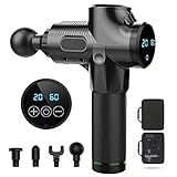 AGKupel Pistolet de Massage de Muscle,Massager tenu dans la main de Soulagement de Muscle Masseur à Percussion à 30 Rangées de Massage avec 4 têtes de Massage écran LCD HD Quatre têtes de Massage