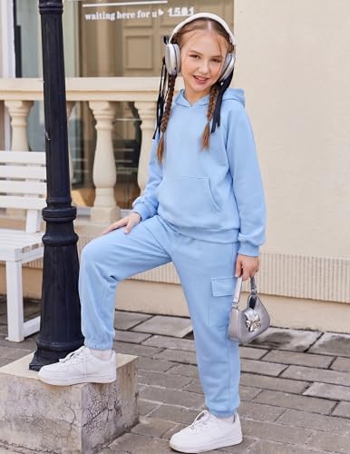 Image of Arshiner 2 Pieces Girls Outfits Fall Sweatsuits Sweatshirts and Sweatpants