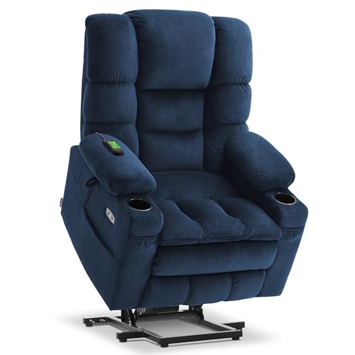 10 Best Massage Chair for Small Person: Compact Comfort with Lift and Heat 5 MCombo Small Triple Motor Power Lift Recliner Chair with Massage and Dual Heating, Adjustable Headrest for Petite Elderly People, Fabric 7631 (Navy Blue, Small)