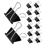 TEHAUX 60 Clips Decorativos Para Papel Carpetas Carpetas Metálicas Papelería Portadocumentos Color Negro