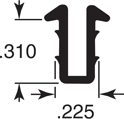 Miniatura 2 de Prime-Line P 7744 Canal de vinilo gris para vidrio (1 rollo) de 0.225 pulgadas x 200 pies