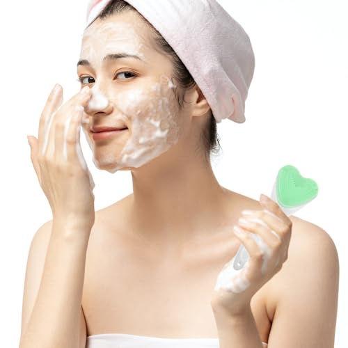 Healvian Escova De Limpeza Facial De Silicone À Prova D'água Purificador De Rosto Formato De Coraçã