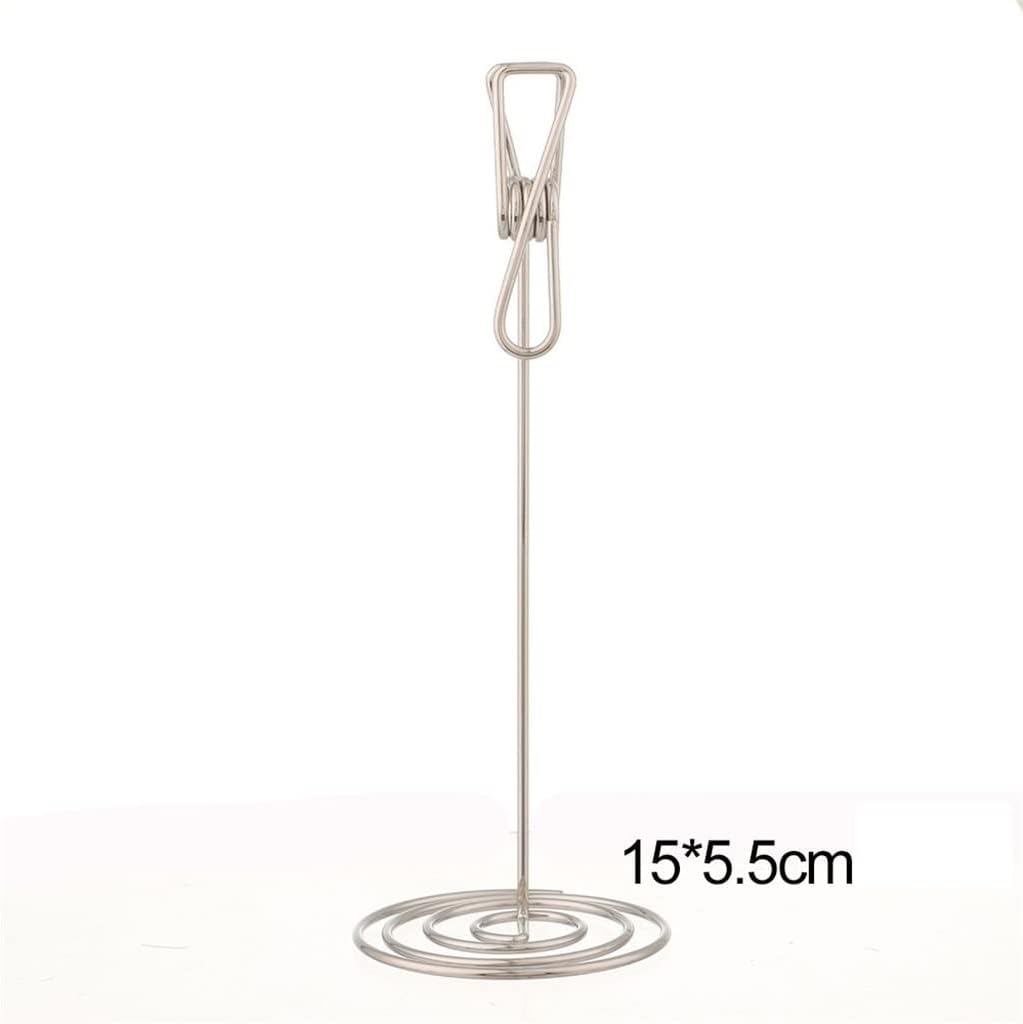 Metal Shape Photo Holder Sided Number Card Label Paper Clip Desktop Ornament