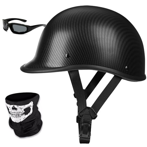 Motorcycle Half Helmet,DOT Approved Vintage Shell Open Face Unisex-Adult Helmet for Motorcycle...