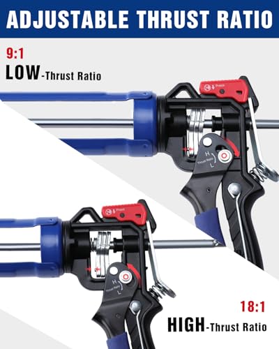 Image of WORKPRO Caulking Gun, Hand Caulk Gun with Adjustable 9:1&18:1 Thrust Ratio