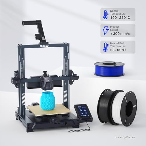 Image of ELEGOO 250g PLA 3D Printer Filament Bundle 1.75mm, 8 Colors Dimensional Accuracy + /- 0.02mm, 8 Pack 250g Spool for Most FDM 3D Printer, Black /White /Red /Dark Blue /Gray /Yellow /Orange /Neon Green