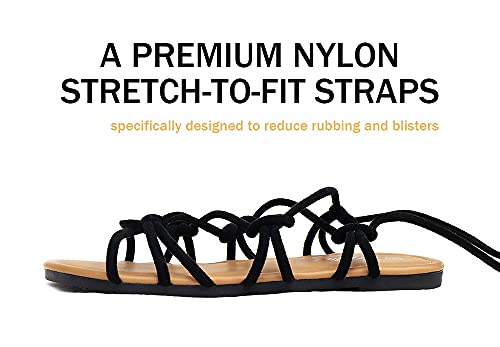 Image of Women's Lace Up Gladiator Flat Sandals Strappy Dressy Summer Tie Up