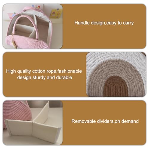 Sightday Wickeltasche Organizer, Tragbarer Diaper Caddy, Windelkorb Mit Fächern & Griffen, Hält Windeln, Tücher, Kleidung und Spielzeug (Khaki)