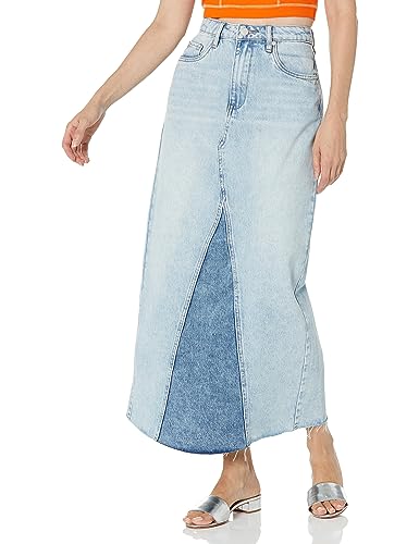 [BLANKNYC] Womens Luxury Clothing Sustainable Denim Distressed Five Pockets Mini Skirt, Comfortable & Stylish, Either Way, 27