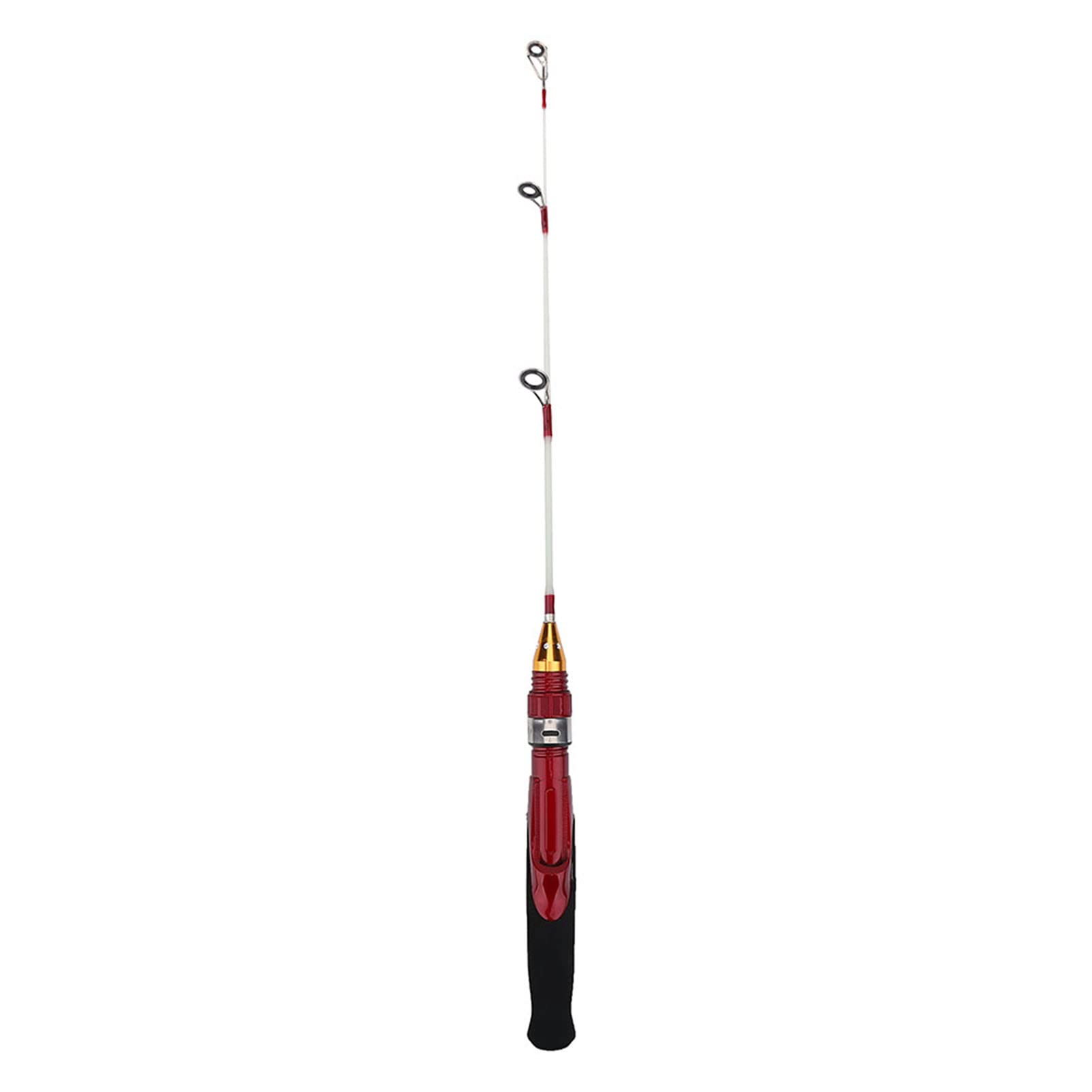 Wędka Spinningowa Mini 50 Cm z Rączką - 2 Sekcje Przenośna na Krewetki do Podróży - Wędkarstwo Słonowodne i Słodkowodne