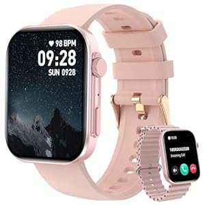 BRIBEJAT Smartwatch Damen mit Telefonfunktion, 2,01 Zoll Touchscreen, 110+ Sportmodi, Fitnessuhr mit Herzfrequenz/SpO2/Schlafmonitor/Menstruationszyklus, IP68 Wasserdicht Uhr für Android iOS，Rosa
