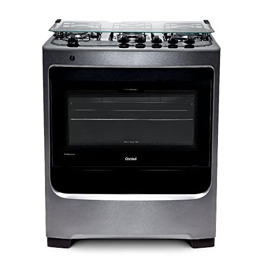 Fogão Consul 5 bocas cor Inox com botões removíveis - CFS5NAR BIVOLT