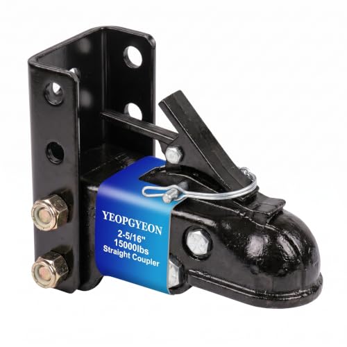21E051 - Mount Couplers May Cause Trailer to Uncouple - Wallace Forge - Medium Duty Adjustable Mount Couplers 4 Adjustable Trailer Coupler and 3-Position Channel Bracket Kit, 2-5/16' Hitch Ball 15,000 lbs Capacity, Heavy Duty Steel Towing Hitch for Utility Trailers, Boats and RVs, Black Powder Coated