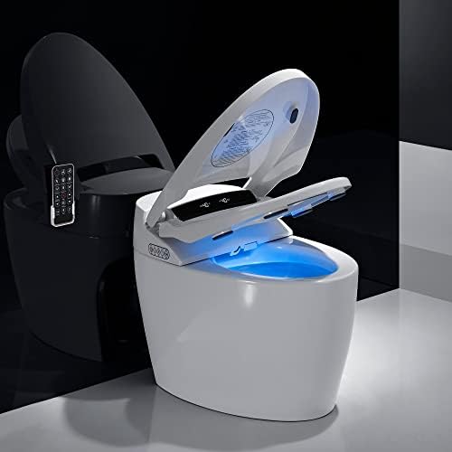 XEK Smart Toilet, One Piece Bidet Toilet for Bathrooms, Toilet with Warm Water Sprayer & Dryer, Foot Sensor Operation, Heated Bidet Seat, Auto Smart Toilet with LED Display