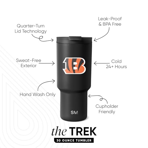 Image of Simple Modern Officially Licensed NFL 30oz Tumbler with Flip Lid and Straws | Football Insulated Stainless Steel Cup | Gifts for Men Women | Trek Collection