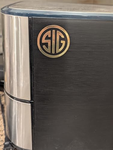 Image of SIG Decal - (Light Gold Chrome, 2 x 2 Inches) - Vinyl Car Bumper Sticker, Gun, Truck, Window, Motorcycle, Helmet, Bumper, Laptop