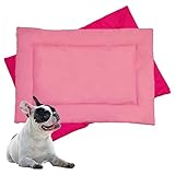 Downtown Pet Supply Dog Crate Pad, 24" x 18" - Waterproof, Ripstop Nylon Dog Crate Mat Chew Proof and Machine Washable - Dark and Light Pink - S