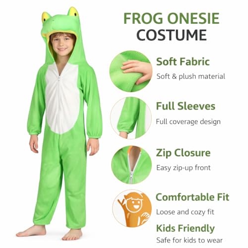 Image of Raj Costume Animal Fancy Dress Costume for Boys & Girls | Hooded Full Body Wildlife Zoo Animal Jumpsuit | Soft Costume for School Function, Fancy Dress, Halloween, Birthday, Cosplay & Role Play