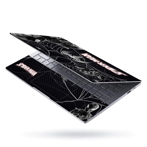 Image of Full Body Laptop Skin Upto 15.6 inch Sticker Compatible for Dell /HP /Lenovo /Acer /Asus All Laptop Size Upto 14 to 15.6 Inch with car Water Splash Mouse pad - Spiderman Black Venom Web