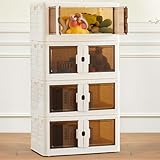 Collapsible Lidded Storage Bin with Wheels & Clear Door – Stackable, Lockable, Space-Saving Design for Home/Office/Storage