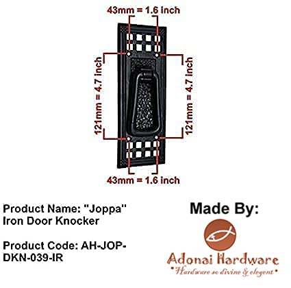 Adonai Hardware AH-JOP-DKN-039-IR Joppa" Antique Cast Iron Door Knocker  thumb #6
