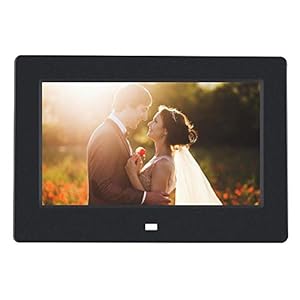 Digitale fotolijst, 7 inch 1024 * 600 HD digitale foto fotolijst Wekker Speler Album met afstandsbediening, wandmontage…