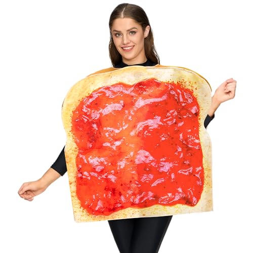 Spooktacular Creations Peanut Butter And Jelly Costume, Halloween Adult Couple Costume Set W/One Peanut Butter And One Jelly Plush For Halloween Dress Up Party thumb #3