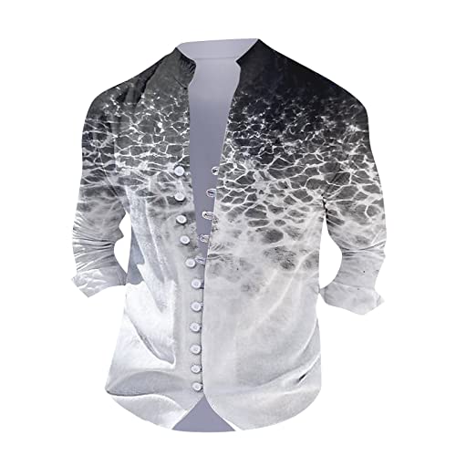 Cuban Guayabera Shirts For Men Short Sleeve Casual Button Down Shirt Retro Band Collar Beach Camp Mexican Shirt Beach Shirts #TOP3