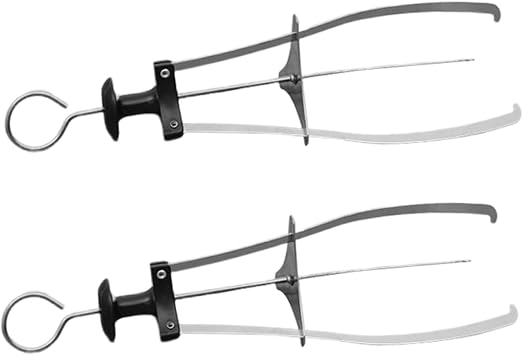 TIDTALEO 2Pcs Scald Kitchen Plate Lifter Stainless Steel Gripper Tongs for Hot Dishes Comfortable Handle Versatile Bowl Clip for Safe Serving and Cooking Random Color
