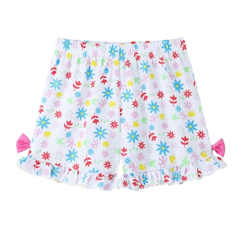 Image of HILEELANG Toddler Girl Summer Short Outfit Sets Cotton Short Sleeve Tops Tees Shorts Clothing Sets