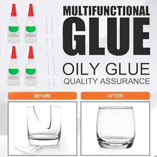 Colla Forte,4pcs Super Colla,Collas Istantanea Extra Forte,Super Glue,glue Liquida Trasparente,glue Ad Olio Trasparente per artigianato Fai Da Te