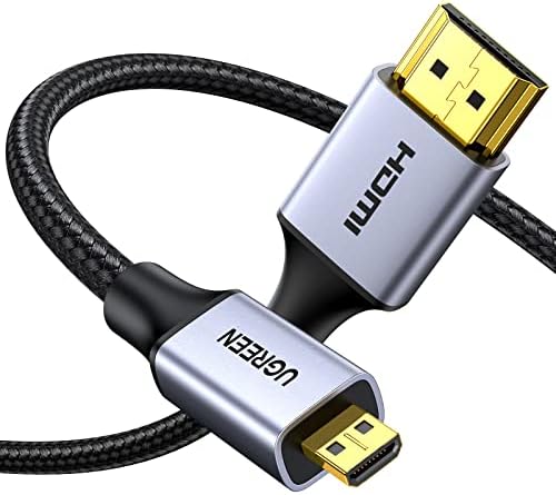 UGREEN Kabel Micro HDMI do HDMI z Ethernetem, UHD 4K i ARC, Obsługiwany dla Raspberry Pi 4, Aluminium.1M