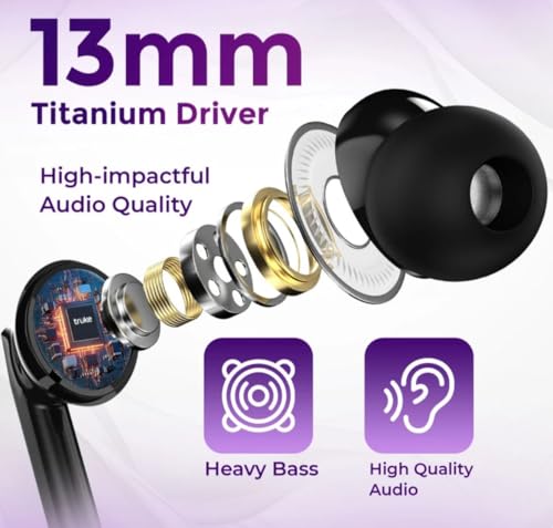 Image of Wired in-Ear Earphones with USB Type-C Connector, Magnetic Buds, Inline Remote, 1.2 Meter Cable, Navy Blue (Titanium Grey)
