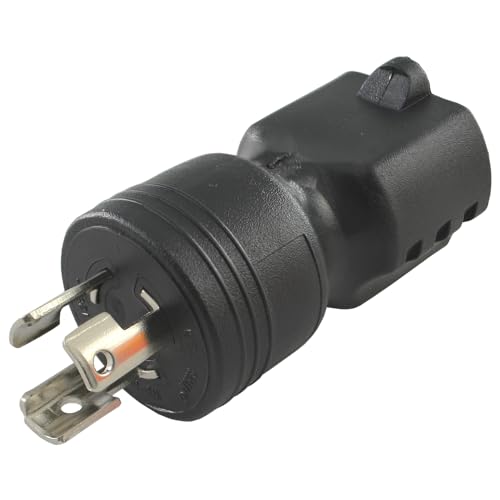 Conntek 30120 UNO Locking Plug NEMA L5-15P to NEMA 5-15R 125-Volt Adapter Black, 1PCS/PK