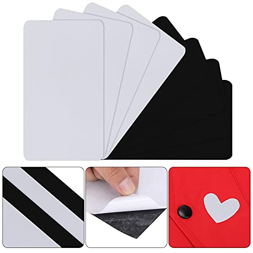8 Pieces Nylon Repair Patch Self-Adhesive Waterproof Lightweight Repair Patch for Clothing Down Jacket Tent Cloth Bag(Black, White) by WILLBOND - Image 2