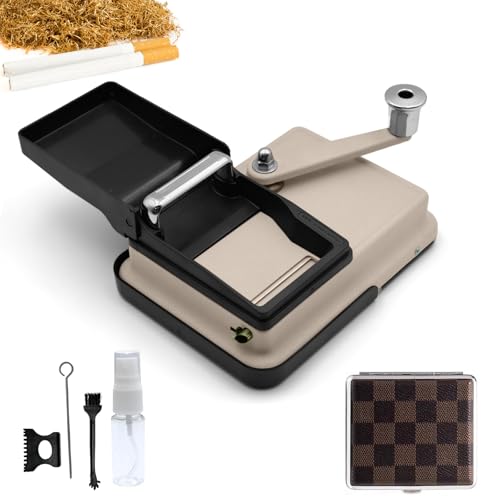 XWUX Stopfmaschine für Zigaretten, 8mm Durchmesser Zigarettenstopfmaschine, Zigaretten Stopfgerät mit Aufbewahrungsbox, Stopfmaschine mit Handkurbel für Einfache und Konsistente Zigarettenherstellung