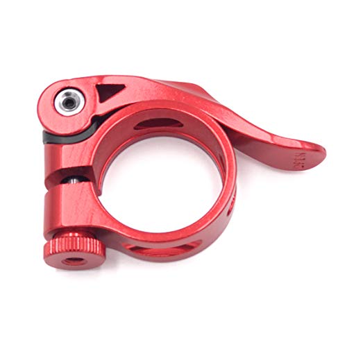 DEERU Aluminum Quick-Release Seat Post Clamp 31.8mm Bike Seat Clamp MTB Bike Road Bike Casual Bike Seatpost Clamp - Red