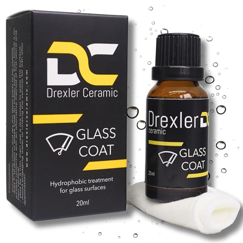 Drexler Ceramic Glass Coating 20ml – Hydrophobic Ceramic Coat for Windshields & Windows | Water...