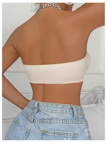 MakeMeChic Women's Strapless Bra Front Closure Wireless Bralette Bandeau Bra Push Up Bras2