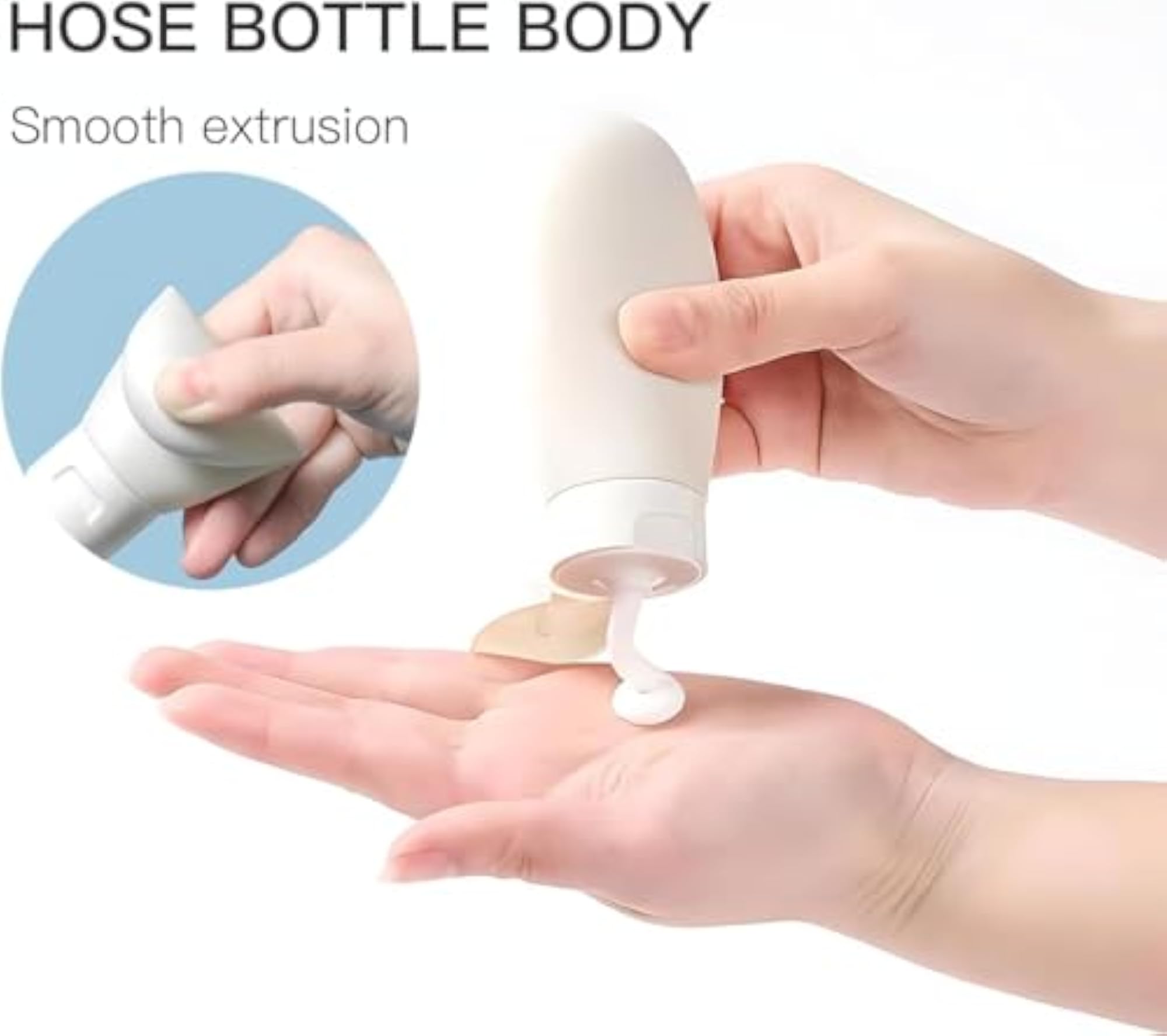 3 Pcs Travel Bottles Set, 60ML Empty Plastic Squeeze Bottles