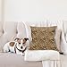 Ambesonne Brown Throw Pillow Cushion Cover, Leopard Print Animal Skin Digital Printed Wild Savannah Themed Spotted Pattern Art, Decorative Square Accent Pillow Case, 16