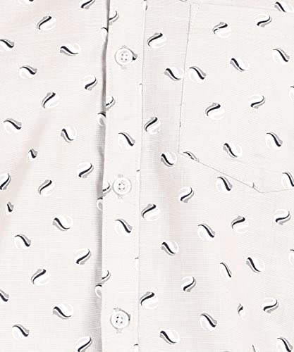 Image of Urbano Fashion Men's Cotton Full Sleeve Slim Fit Casual Printed Shirt with Mandarin Collar
