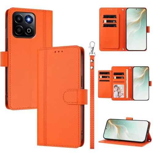 �X�}�z�P�[�X �Ή��@�� for Honor 400 Smart,�Ή��@�� for Honor X7D �X�}�z�P�[�X�y�E�H���b�g�f�U�C�� �f���A���J�[�h�X���b�g �L���b�V�� �t���b�v���X�^���h �����h�~�zOrange
