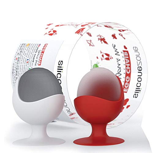 'Silicon Zona SZ 409099 ikonen EI Silla Usted y yo  Juego de 2 hueveras, Sal y Pimienta Set, Silicona, Multicolor, 1,12 X 1,12 X 1,12 cm