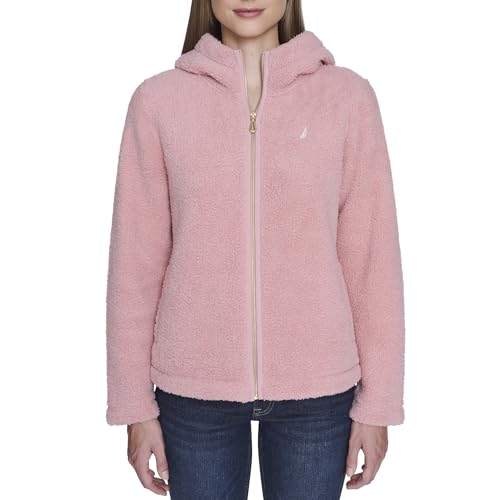 Image of Nautica Women's Solid Sherpa Zipup Hoodie Jacket